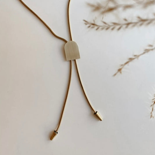 Dune Bolo Snake Chain Necklace • Brass