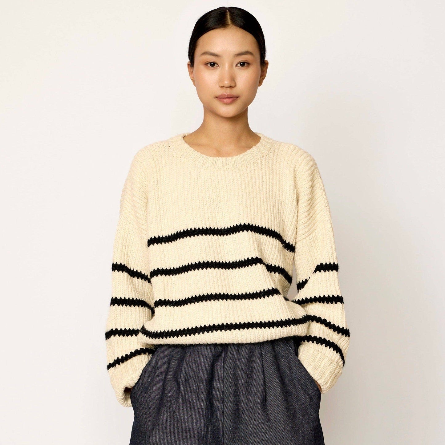 Laude the Label • Cropped Field Sweater• Stripe