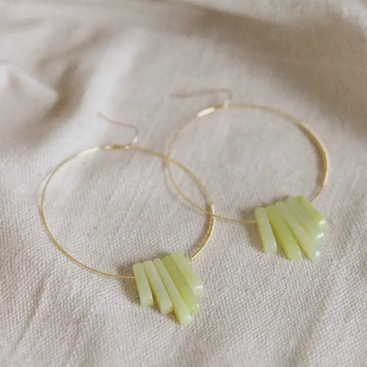 Goldie Jewelry • Limon Gold Hoops • Lemon Jade