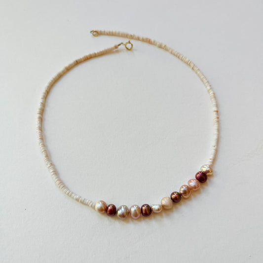 Sundrunk Studio • Shell & Pearl Necklace • Mixed Colored