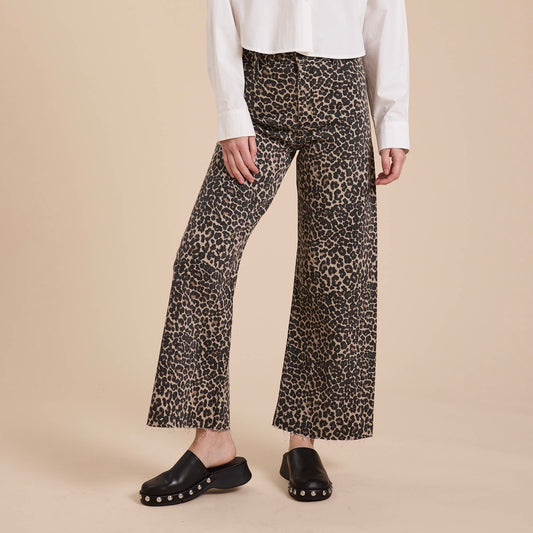 Leopard Print Denim Pants
