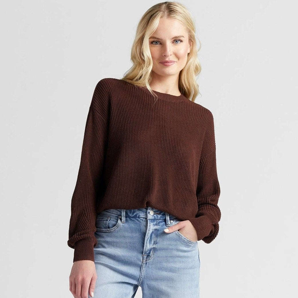 Coastal Crewneck Sweater • Chocolate Brown