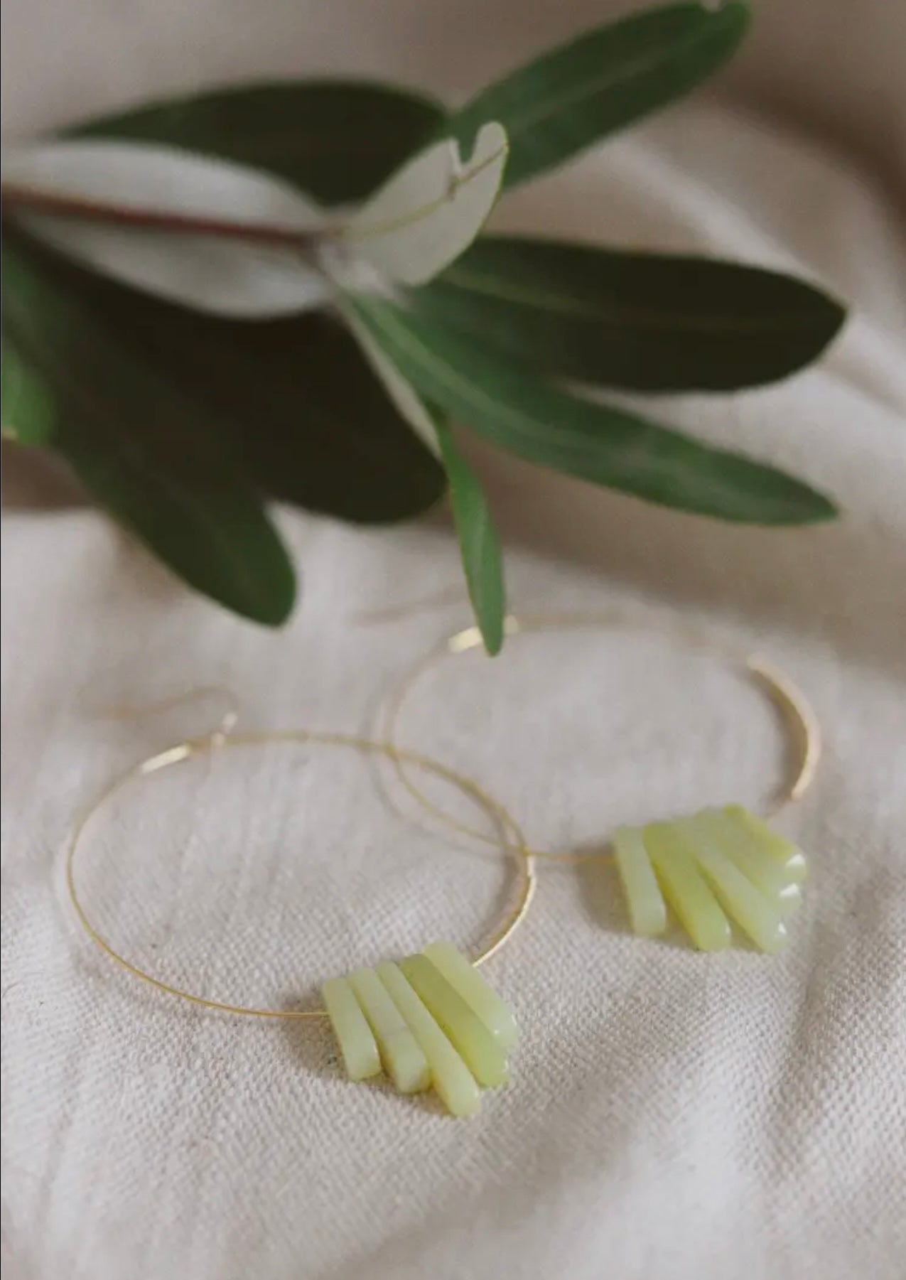 Goldie Jewelry • Limon Gold Hoops • Lemon Jade