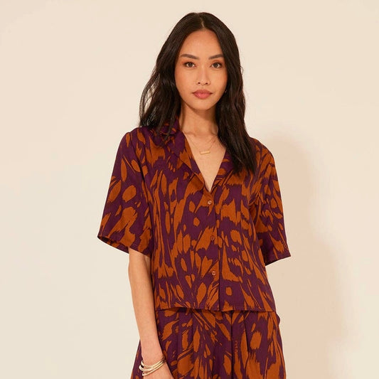 Revello Satin Top • Flutter Print