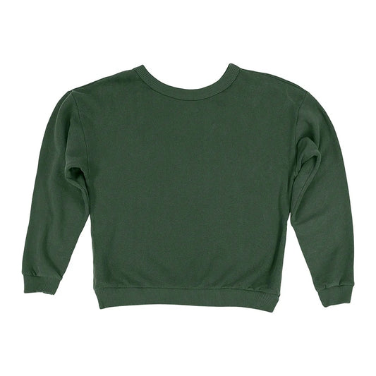 Jungmaven • Crux Cropped Crew French Terry Fleece Sweatshirt • Dark Forest Green