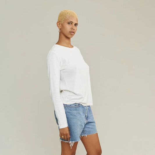 Jungmaven • Encanto Long Sleeve Hemp Tee Shirt • Washed White