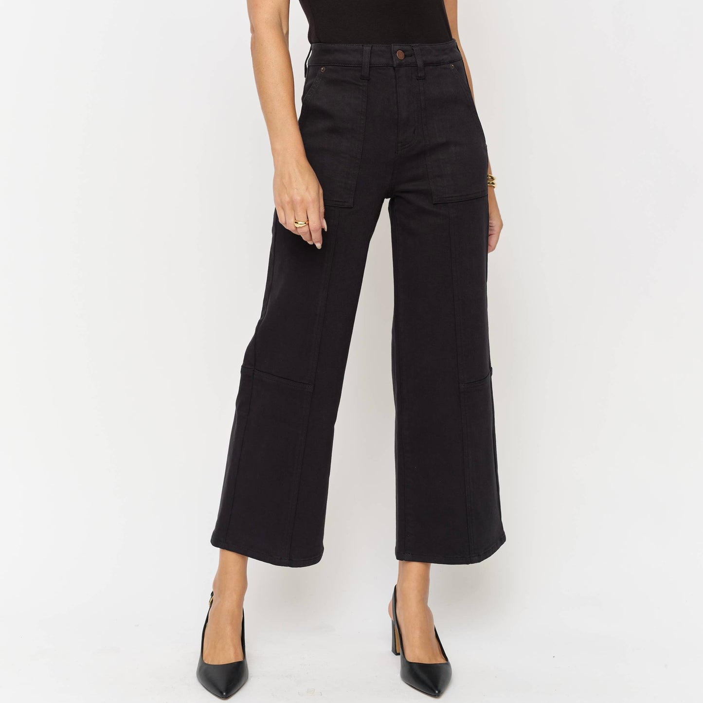 Oliver Logan • Lawson High Rise Relaxed Ankle Crop • Black Overdye