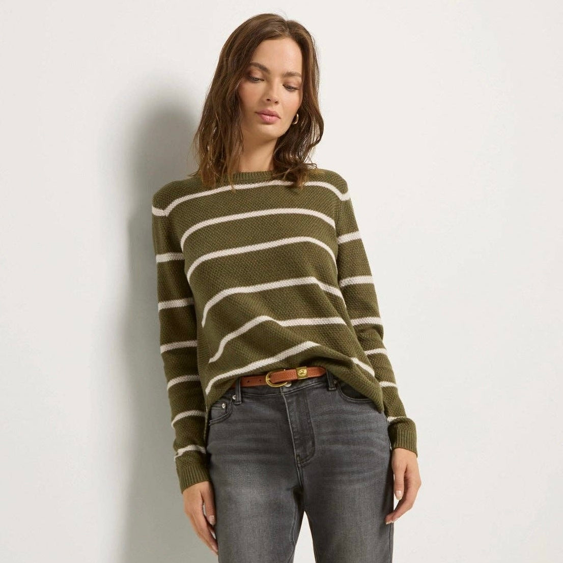 Solar Striped Sweater • Kelp