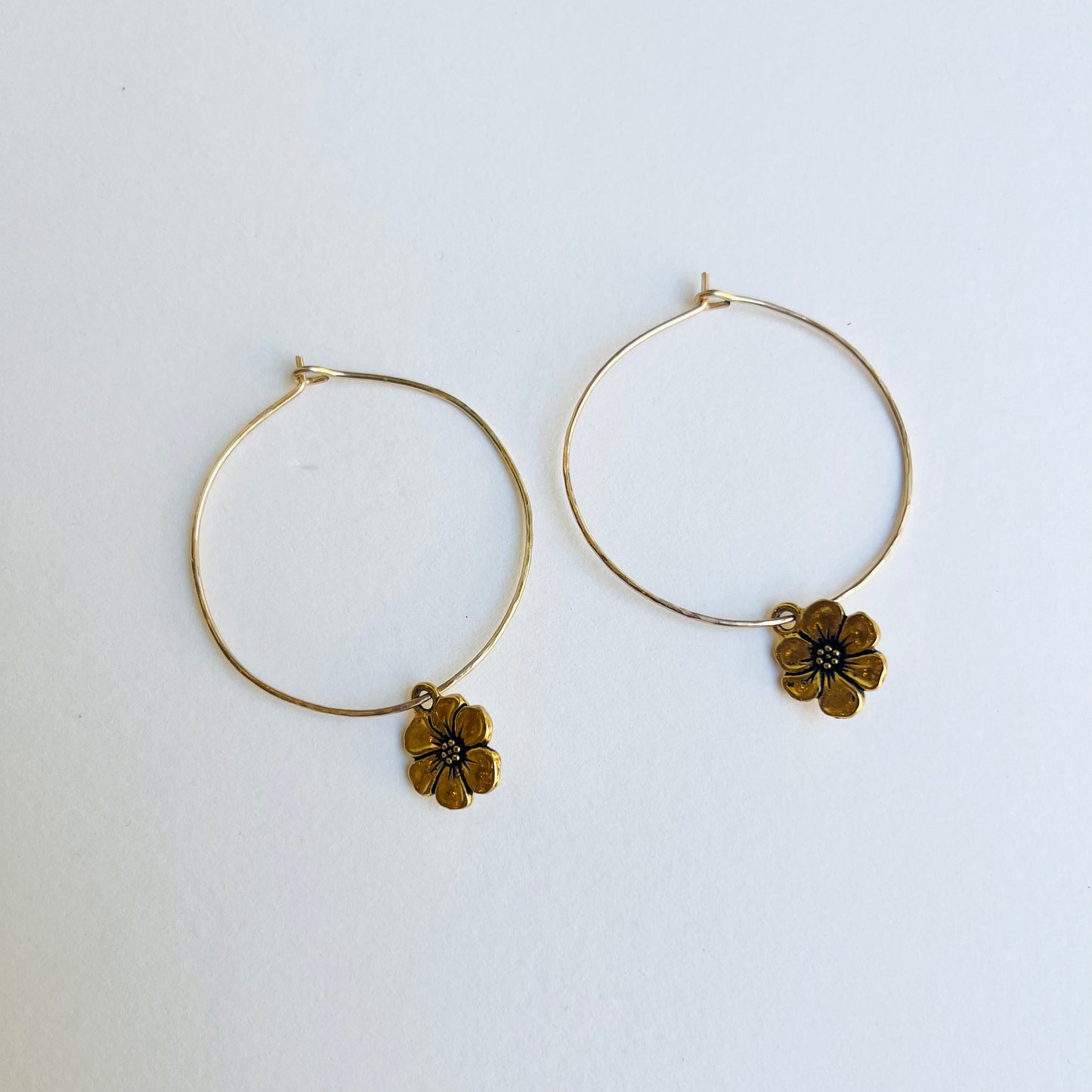 Sundrunk Studio • Flower Power Hoop Earrings • 14K Gold Fill