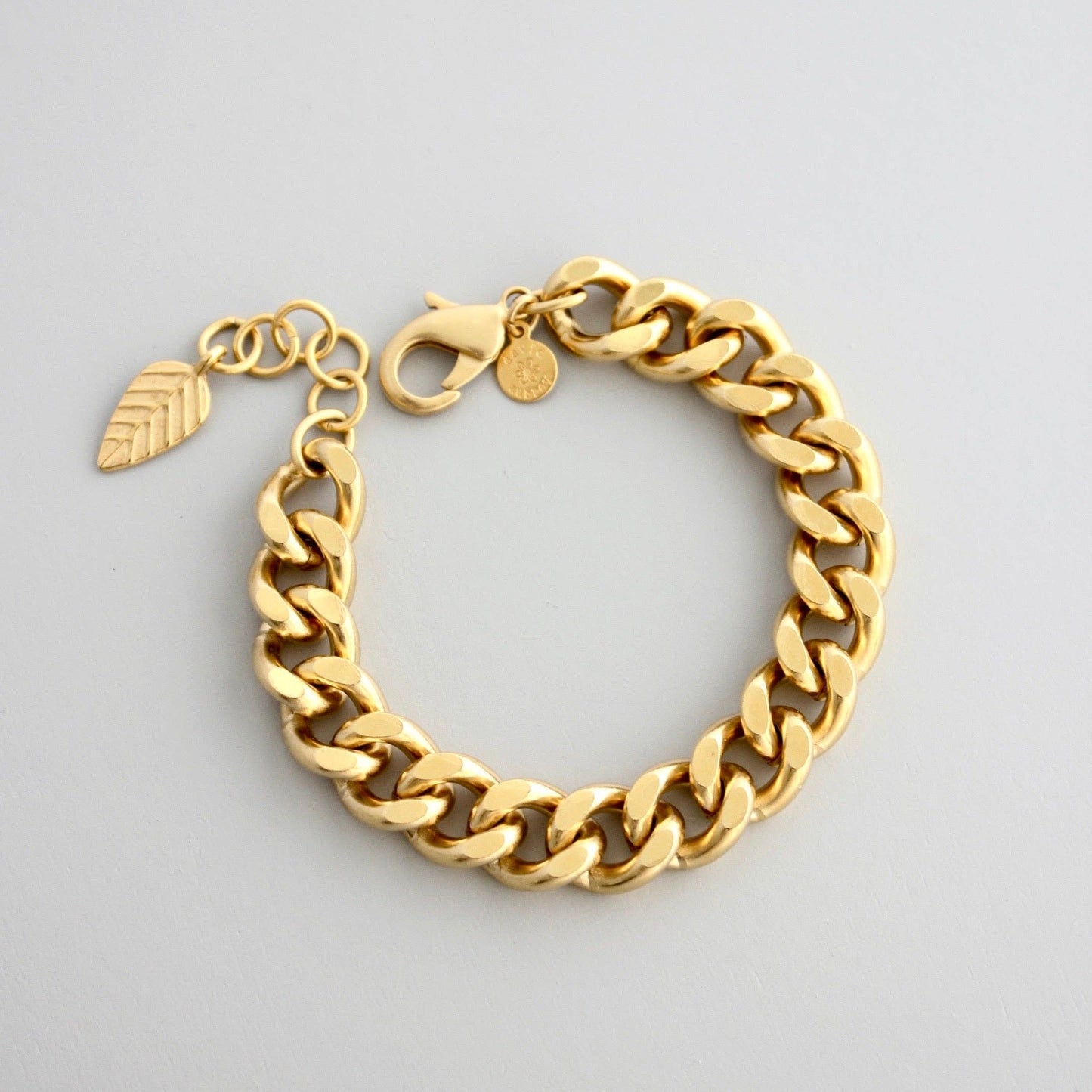 David Aubrey • Statement Curb Chain Bracelet • Matte Gold