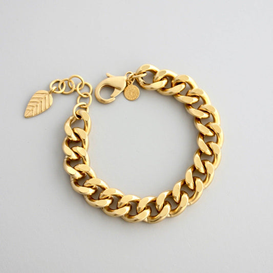 David Aubrey • Statement Curb Chain Bracelet • Matte Gold
