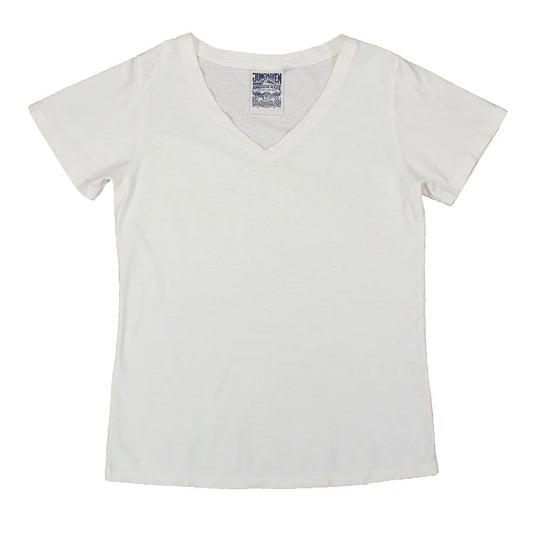 Jungmaven • Hemp & Organic Cotton Paige V-neck Tee •  Washed White