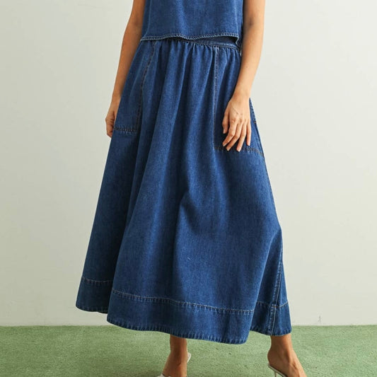 A Line Denim Skirt • Classic Wash