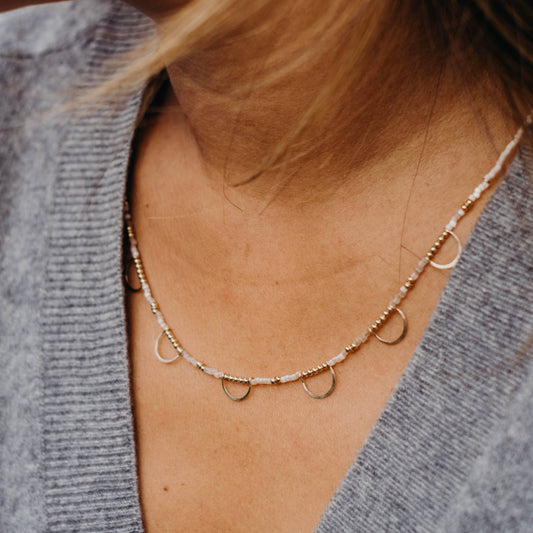 The Swell Life • Delicate Dalsun Necklace • Ivory & Gold