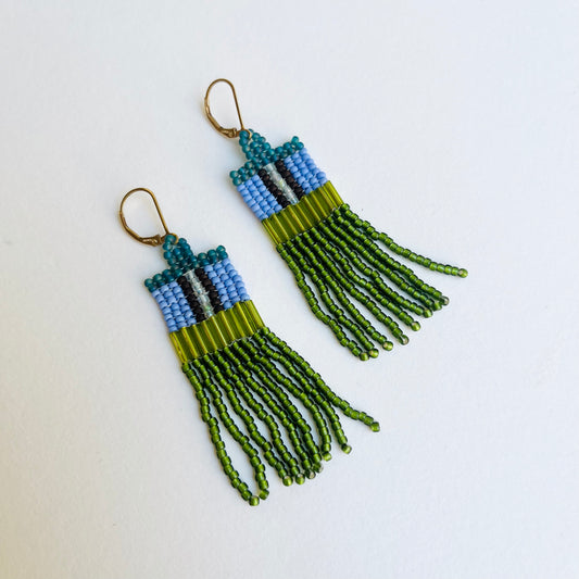 Sundrunk Studio • Beaded Earrings • Greens