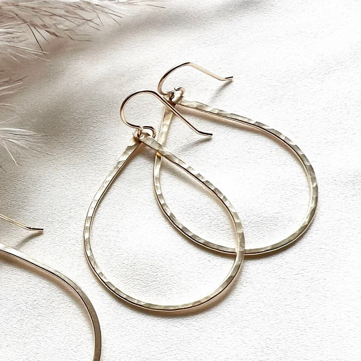 In Situ • Ochre Teardrop Hoop Earrings • Sterling Silver