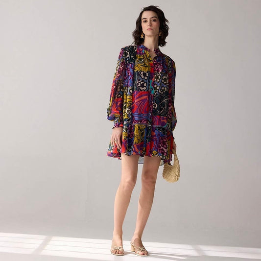 Verb By Pallavi Singhee • Violeta Long Sleeve Mini Dress • Multi