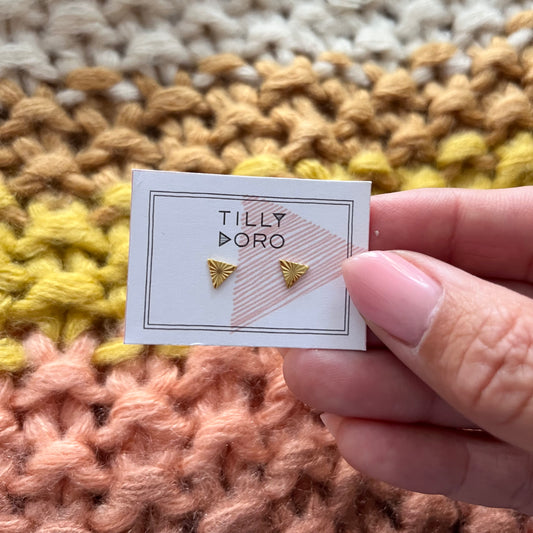 Tiny Triangle Stud Earring Gold