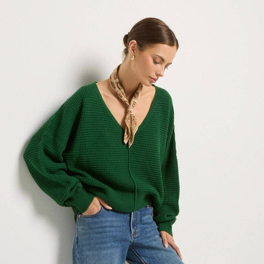 Lotus Waffle Sweater • Turf Green