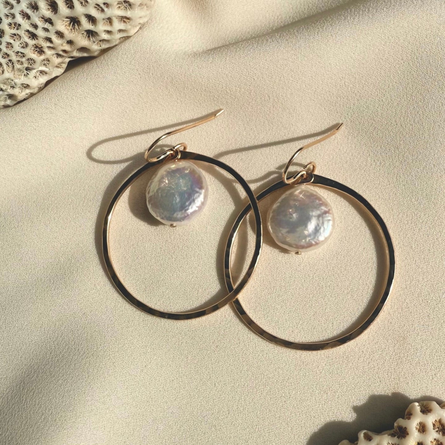 In Situ • Wailua Pearl Hoop Earrings • 14K Gold Fill