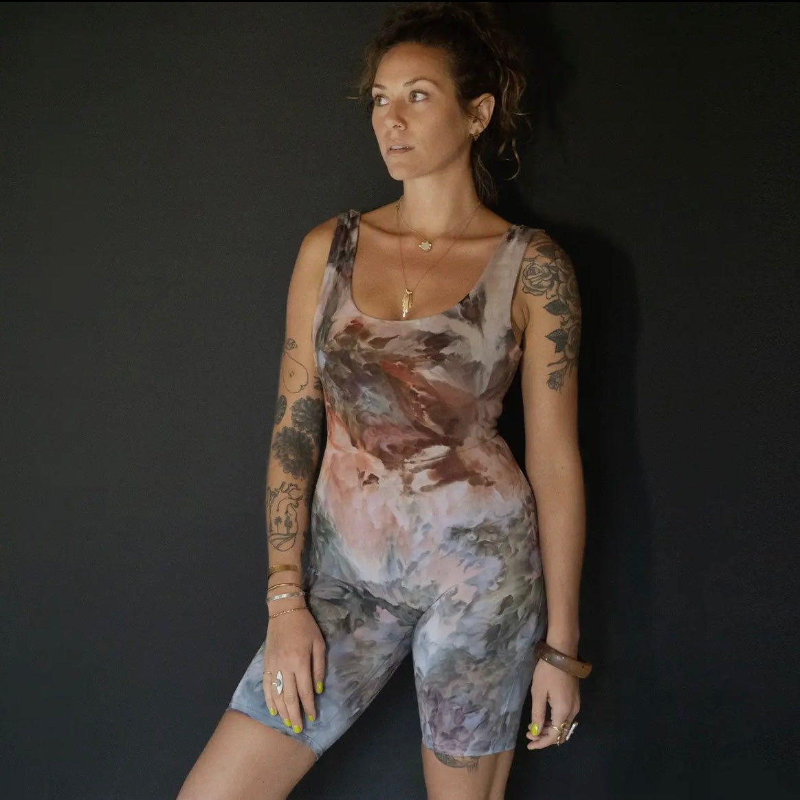 Of Earth & Salt • Shorts Catsuit • Tie Dye Ocean Jasper