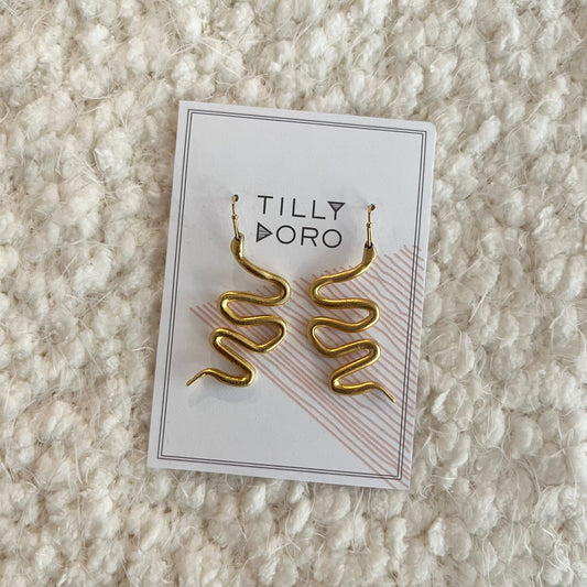 Tilly Doro • Serpent Dangle Earrings • Gold