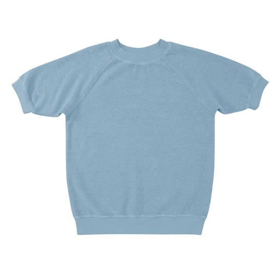 Jungmaven • Short Sleeve Raglan Sherpa Sweatshirt • Heathered Blue Heaven