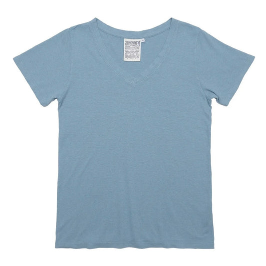 Jungmaven • Hemp & Organic Cotton Paige V-neck Tee • Blue Heaven