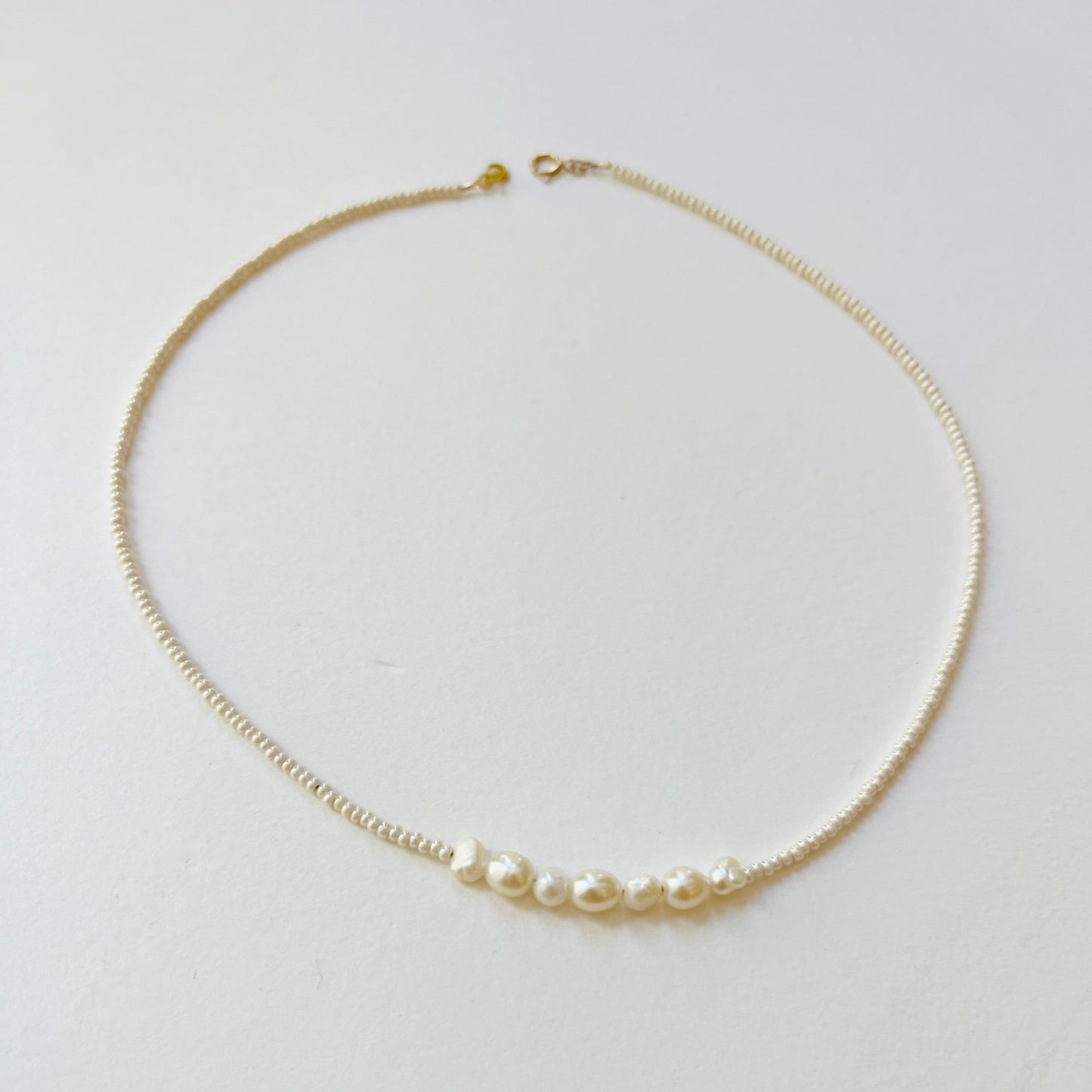 Sundrunk Studio • Dainty Pearl Necklace • Pearly White