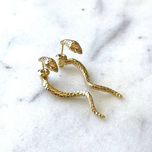 Emela Snake Earrings • 14K Gold Fill