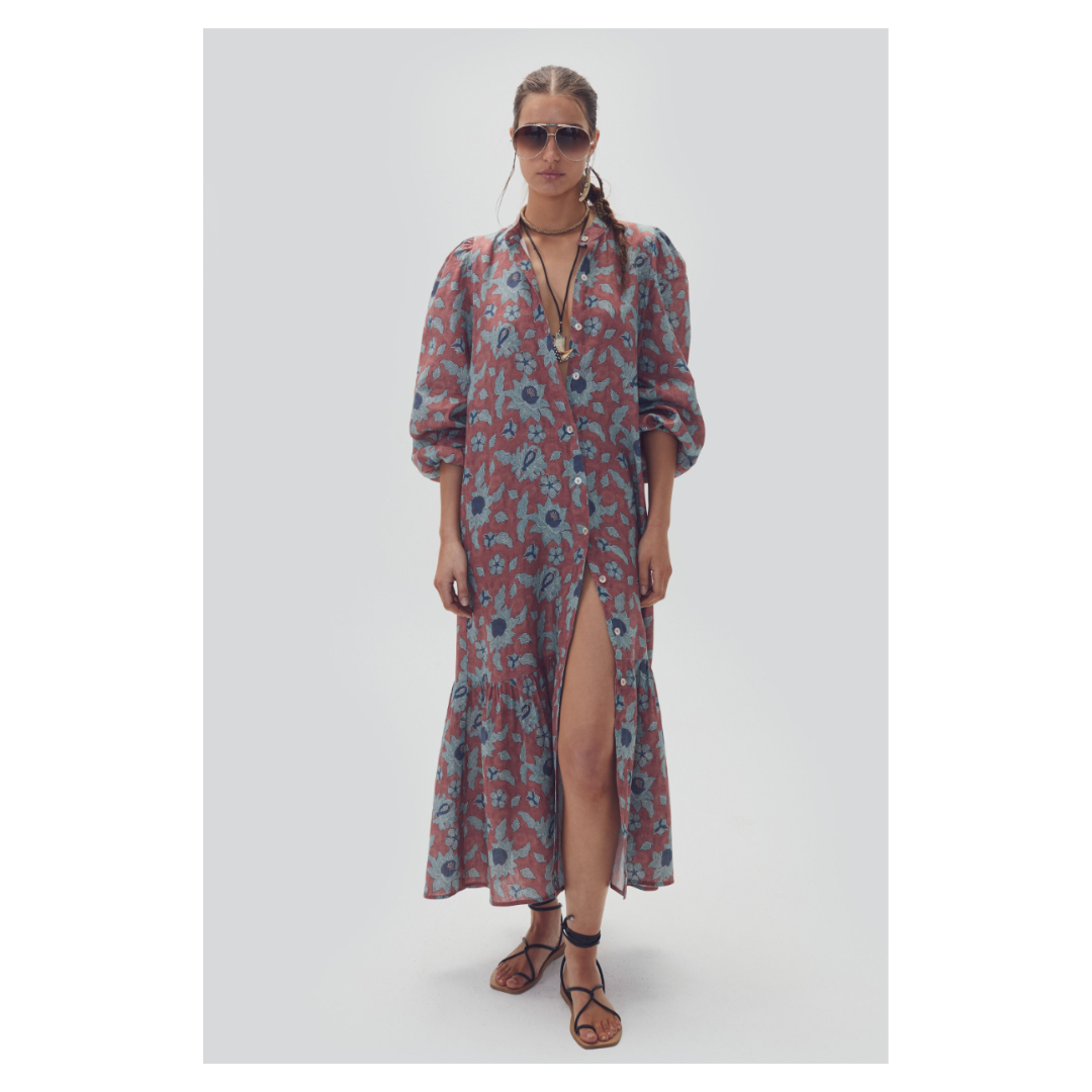 Lanhtropy • Meknes Linen Dress • Matilde Print