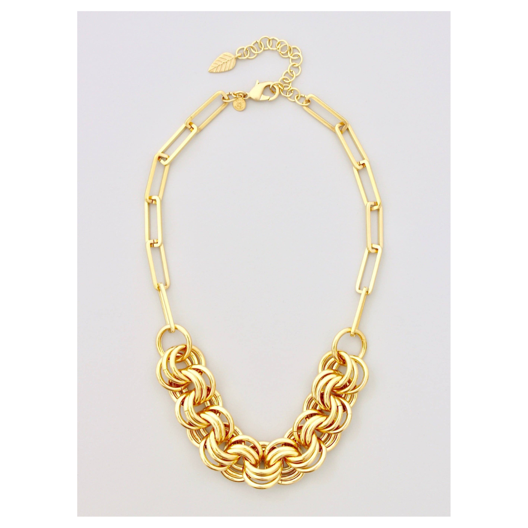 David Aubrey • Statement Chain Necklace • Matte Gold