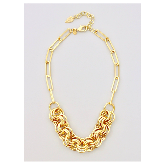 David Aubrey • Statement Chain Necklace • Matte Gold