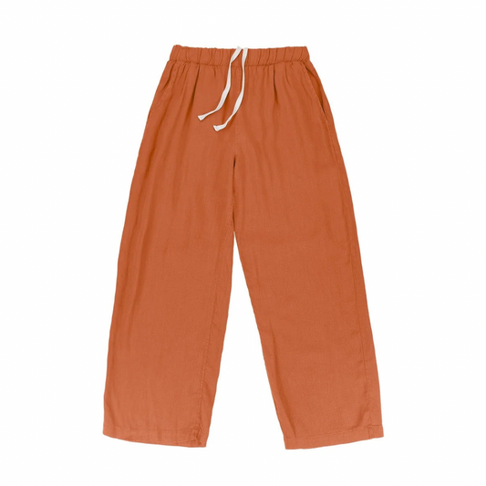 Jungmaven • Cambria Wide Leg Hemp Pant • Rooibos Tea Red