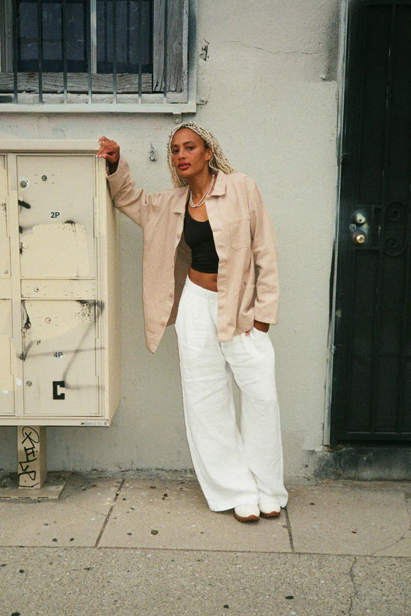 Jungmaven • Cambria Wide Leg Hemp Pant • Washed White