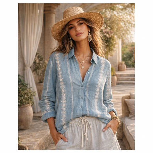 Nu Vintage • Isla Embroidered Chambray Shirt