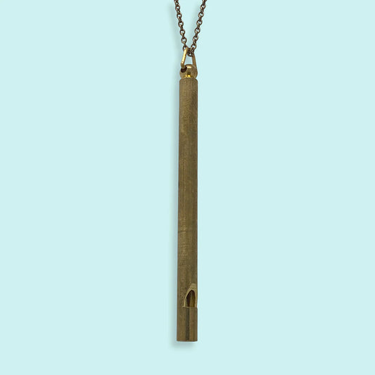 Ornamental Things • Long Whistle Necklace • Brass