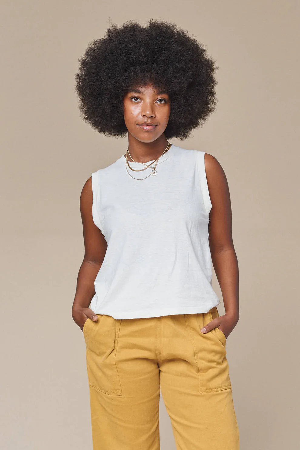 Jungmaven • Hemp & Organic Cotton Pheonix Muscle Tee •  Washed White