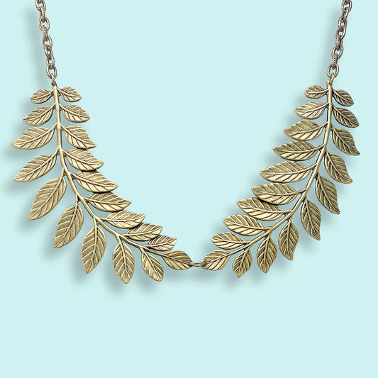 Ornamental Things • Leafy Collar Statement Necklace • Gold