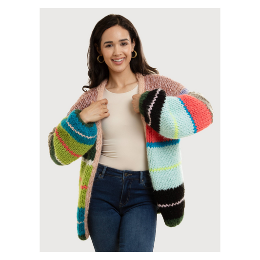 Saachi • Knitted Rainbow Multitoned Cardigan