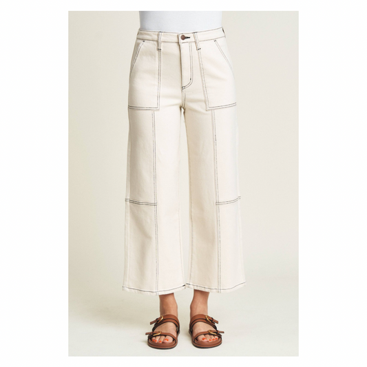 Oliver Logan • Lawson Relaxed Crop Denim • Ecru