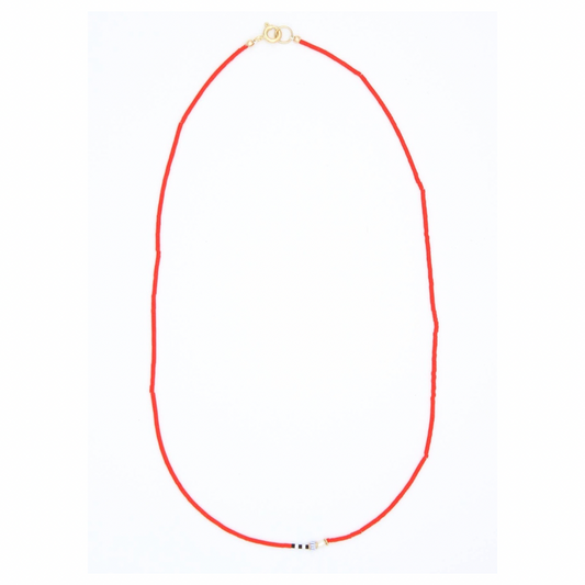 The Swell Life • Disco Pearl Seed Bead Necklace • Red
