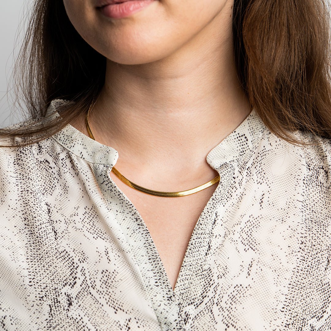 Ornamental Things • Herringbone Chain Necklace • Gold
