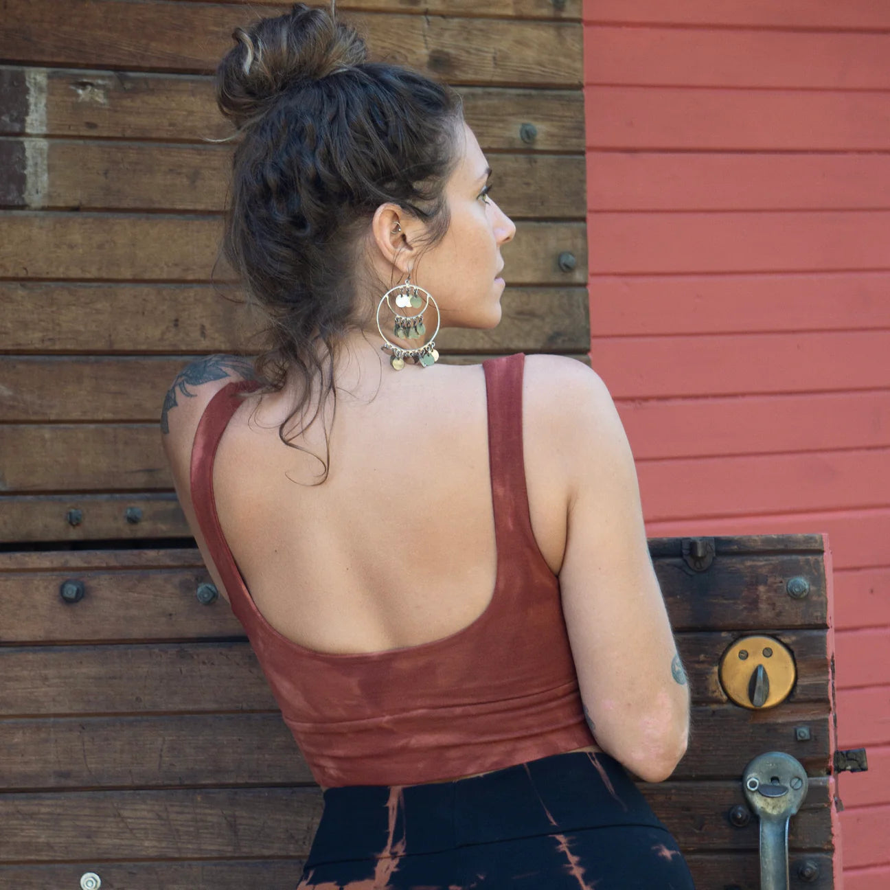 Of Earth & Salt • Hand Dyed Crop Tank  • Urchin Madrone Red