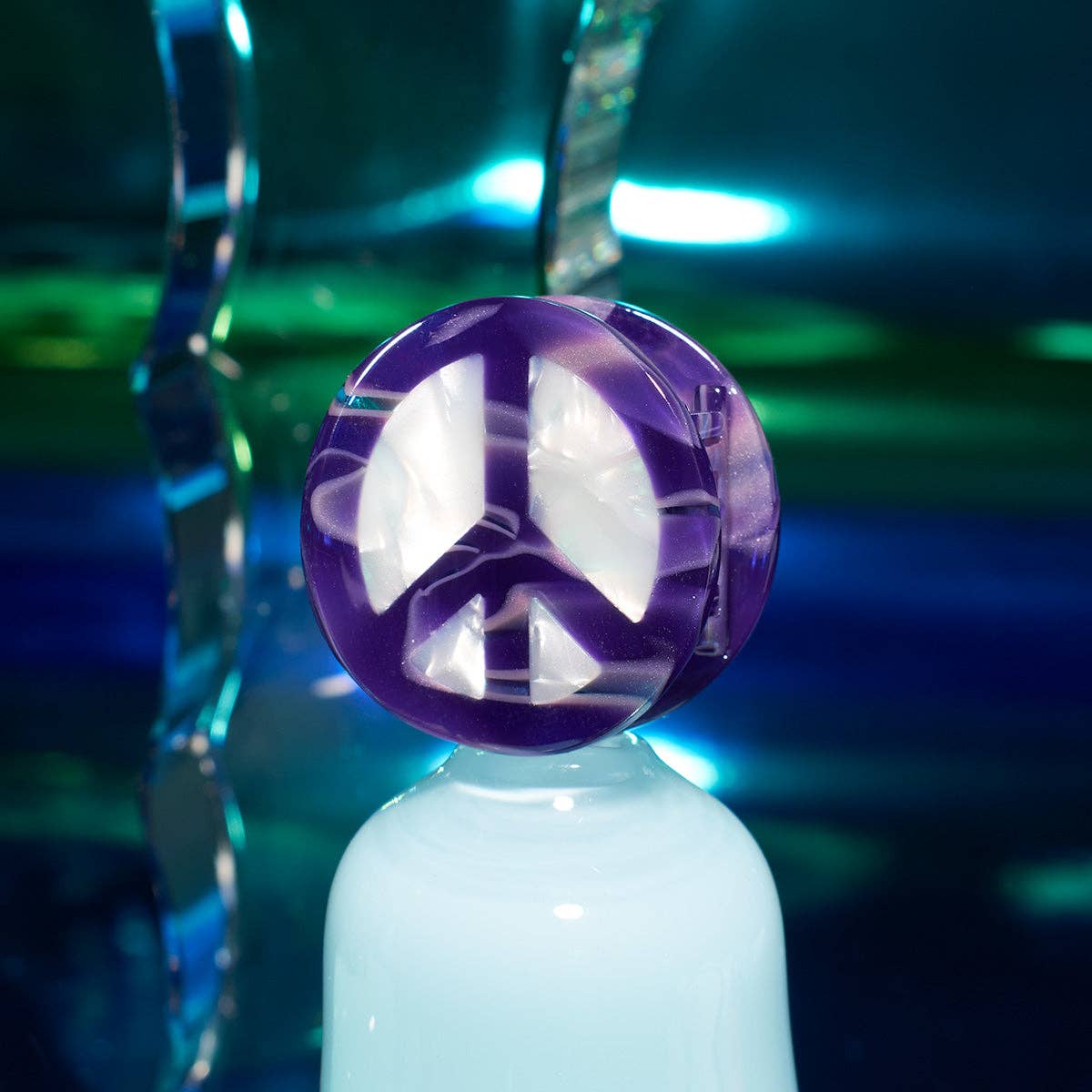 Peace Sign Mini Hair Claw • Purple