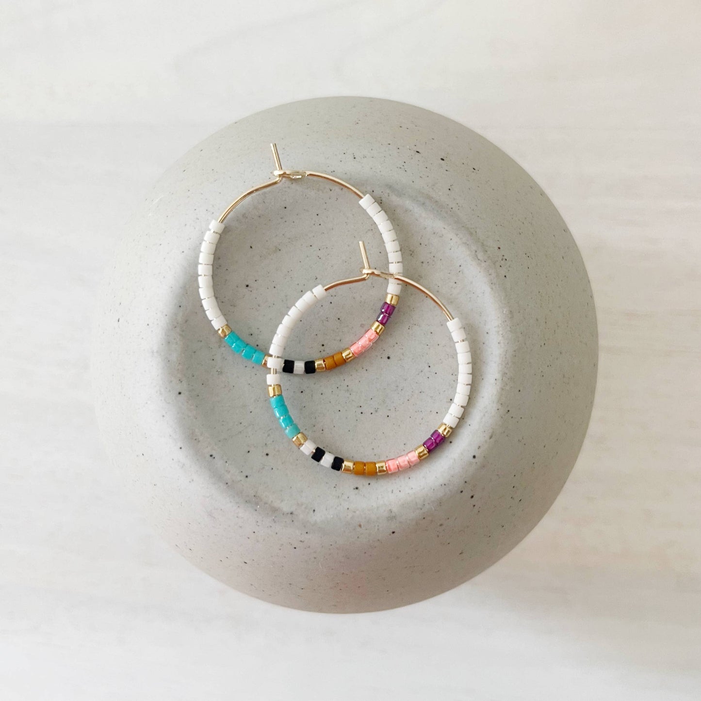 Beaded Hoop Earrings • Nani • Pick Your Size