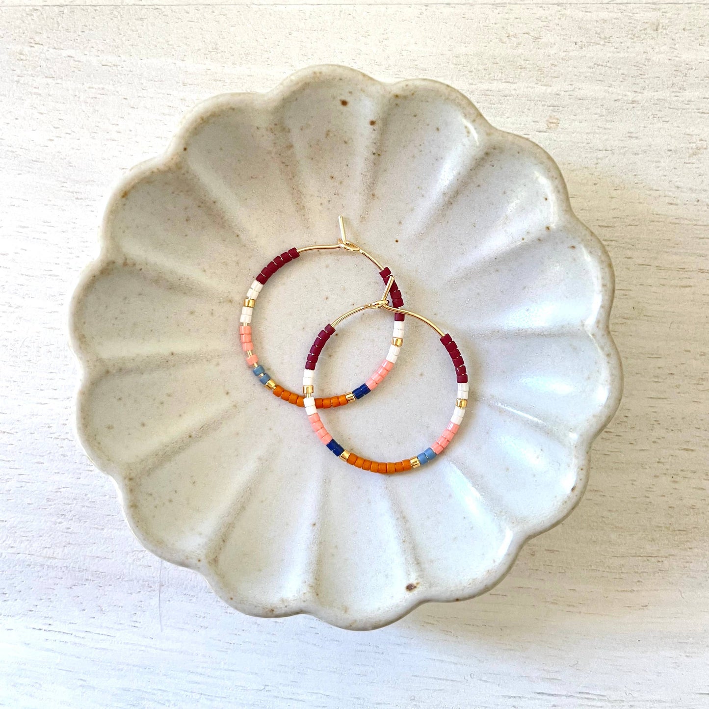Beaded Hoop Earrings • Sedona • Pick Your Size