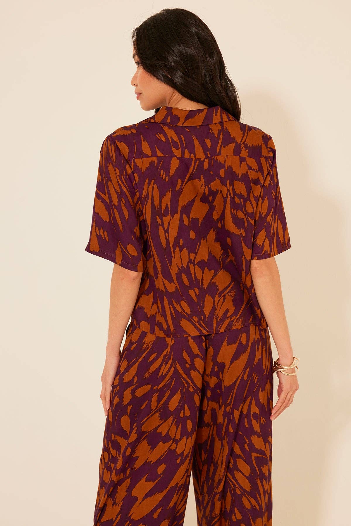 Revello Satin Top • Flutter Print