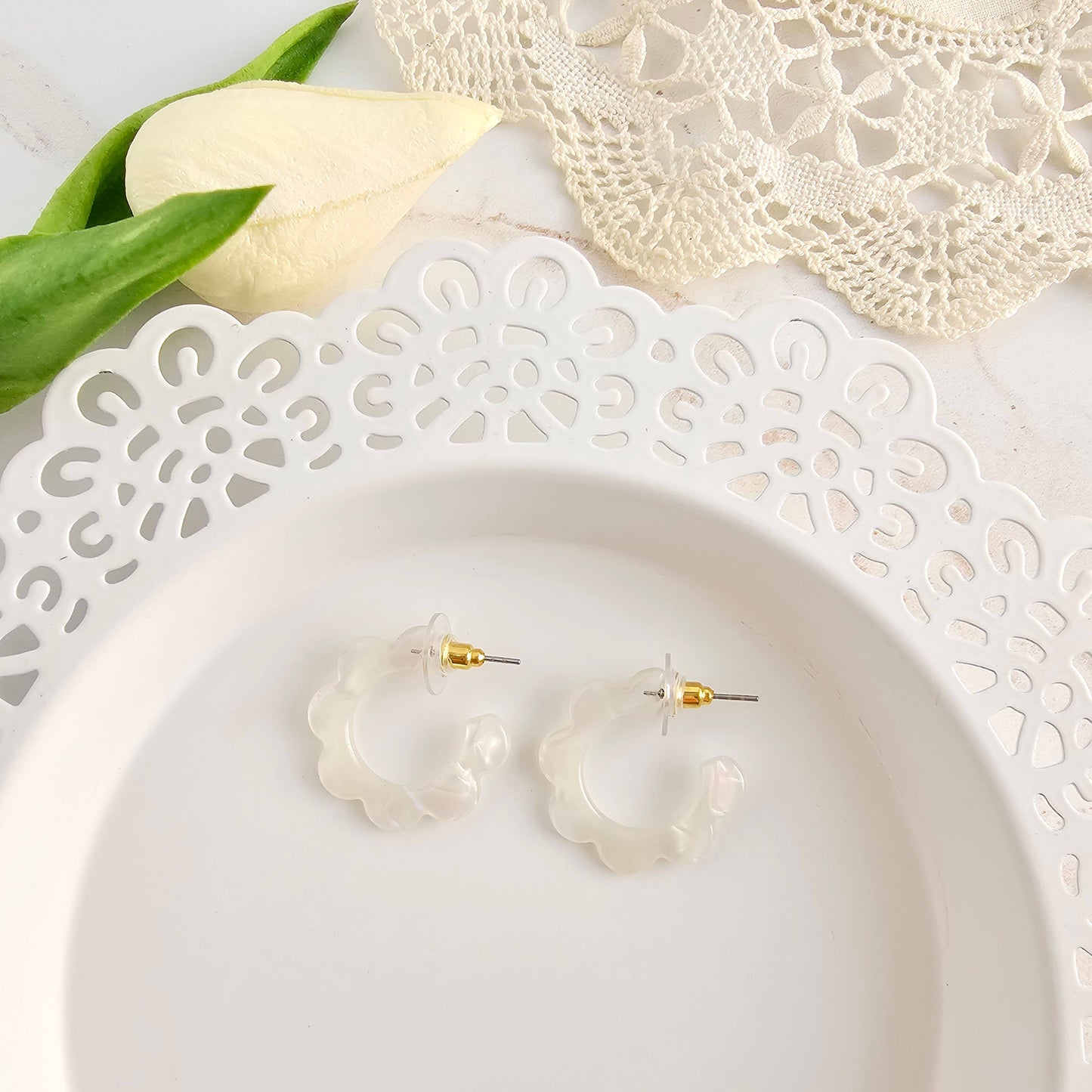 Flora Mini Hoops • Opalite
