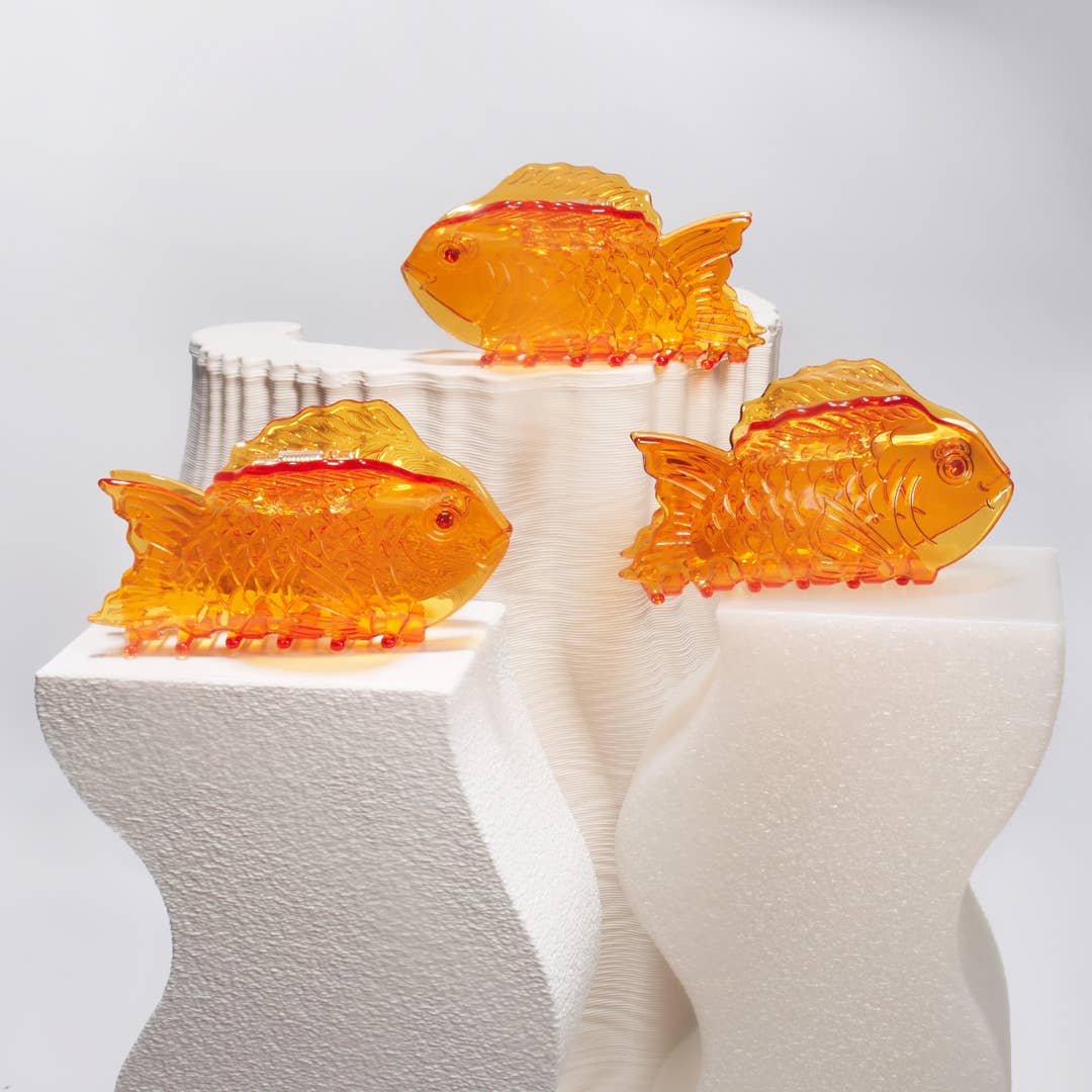 Gold Fish Hair Claw Clip • Translucent Orange